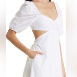 STAUD NWT Carina Cut Out Puff Sleeves Midi Dress Size XL White Romantic Feminine Photo 7