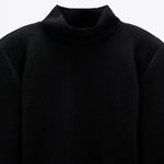 ZARA NWT Sweatshirt With Padded Shoulders Black Photo 5