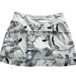 Athleta Print Laser Running Tennis Sporty Women's White Floral Midi Skirt Skort Photo 1