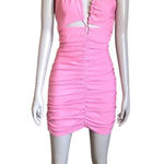 ZARA Pink Ruched Cut Out Halter Neck Dress Photo 0
