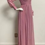 Faeriesty Dusty Rose VNeck Shear Long Sleeve Bridesmaid Dress Ruched A Photo 1