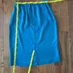 Vtg Maggy London Woman’s 100% Silk Blue Blouse & Skirt Set, Sz 8 Photo 10