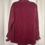 LF  Furst Of A Kind Burgundy Ribbed Distressed Flannel Shirt Photo 1