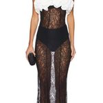 Camila Coelho Delphi Blue Lace Rosettes Maxi Dress Photo 1