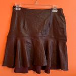 David Lerner Maroon Leather Skirt Photo 0