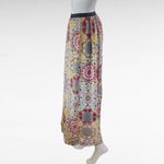 Emerald Yellow Medallion Chiffon Maxi Skirt Size Large Photo 1