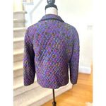 Vintage Vibrant Purple Floral Indian Block Print Quilted Jacket Size M Photo 1