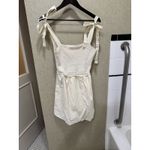 All in Favor NEW Nordstrom Crochet Minidress Bow Ties Beige Size Small Photo 1