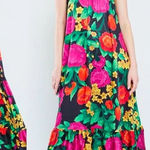 Flora Bea NYC Amadeus Dress, long Floral high neck dress, maxi dress Xs Pink Photo 0