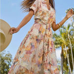 Venus Floral Shine Detail Maxi Digital Wildflowers sheer Dress Photo 0