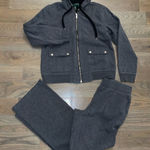 Ralph Lauren Lauren  Women’s 2 Pc Gray Full Zip Jacket & Matching Pants Size M L Photo 0