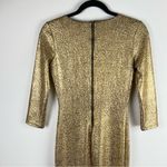 XOXO Metallic Gold Goddess Foil Bodycon Dress Mob Wife Glam Party Vegas Photo 11