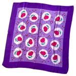 Glentex Silk Scarf Hand Rolled Korea Beauty Beast Roses Pink Purple 34" x 31.5" Photo 0