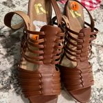 NWOT Report Womens Sandals Block Heel Strappy Faux Leather Buckle Brown Size 11 Photo 1