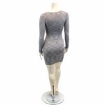 Tart  Women's XS Heathered Gray Fitted Long Sleeve Mini Dress Photo 3