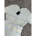 NBD NWT Revolve  Cecil Dress Ivory belted lace up shirt mini dress short sleeve S Photo 8