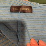 Stine Goya Aqua marine gold Lauren glitter shift dress vneck long sleeve stretch Blue Size M Photo 9