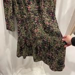 Reiss Adorable  NWT olive pink spotted pleated boho deep vneck flowy midi dress Photo 5