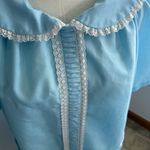 Vintage Lindsay Jordan Duster Robe Size 42 Blue House Coat Snap Nightgown Lace Size L Photo 3