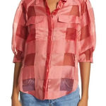 Rebecca Taylor Organza Check Three-Quarter-Sleeve Blouse Photo 0