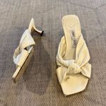 Jimmy Choo  Avenue 50 Cream Leather Mules with Knot Detail Kitten Heel 38.5 Photo 1