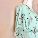 SweetSalt Mint Green & Pink Embroidered Floral Tulle/Mesh Dress. Size L Photo 2
