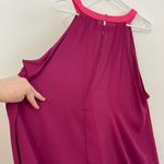 Torrid 3 Plus Size Georgette Halter Tank Berry Pink Colorblock Sleeveless Blouse Photo 14