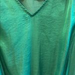 Philosophy BRAND GREEN BLOUSE SHORT PUFF SLEEVES WIDE ELASTIC CUFFS AND WAIST Photo 1