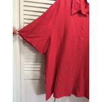 Avenue ‎ Red Button Up Collar Short Sleeve Shirt Size 26/28 Linen Photo 2