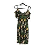 Club Monaco  Gracella Dark Floral Midi Dress Garden Party Size 2 Feminine Flirty Photo 2