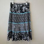 Notations Y2K Tiered Skirt Dark Floral Patchwork XL Ribbon Whimsigoth Goth Mixed Pattern Photo 1