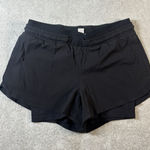 Athleta Shorts Women's 6 Black Crest 2 In 1 Shortie Elastic Waist Drawstring Photo 0