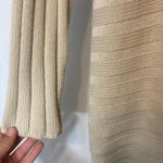 Vintage Sirio Italy Merino Wool Knit Beige Cream Button Fringe Cardigan Sweater Size L Photo 7