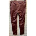 Womens Burgundy Skinny Pants With Gold Zippers & Button Closure By AM PM Outfits Size XL Photo 1