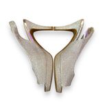 Worthington  Dayne Silver Metallic Peep Toe Stiletto Heels Sz‎ 6.5 Photo 3