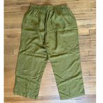TRADLANDS Paloma Tencel/ Linen Wide Leg Casual Pants in Olive Green Size Large Photo 2