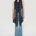 Johnny Was  Dion Draped Sleeveless Vest Embroidered Plaid Open Self Tie Photo 1