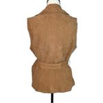 Elie Tahari  Leather Wrap Zip Belted Vest Camel Brown Size L Boho Festival Luxury Photo 5