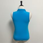 Ralph Lauren Sport Carib Caribbean Blue Split V Neck Sleeveless Collar Polo Top Size L Photo 3