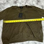 Massimo Dutti  Green 100% Linen V-Neck lightweight Sweater Size XS NWT Minimalist Photo 5