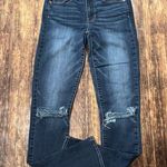 American Eagle  Hi Rise Skinny Blue Denim Distressed Jeans Sz 4 Photo 3