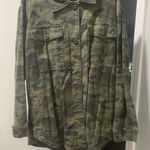 American Eagle Outfitters Green Camouflage Shacket large Photo 0