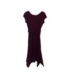 Eshakti  Dress Size 2 Hankerchief Hem Maroon Knit Twist Gathered Waist Photo 4