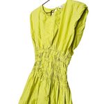 EDUN CHOI X RTR Neon Green 100% Cotton Scoop Neck Poplin Midi Dress Size 2 Photo 4