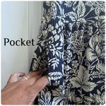 Elliot Lauren Semi Sheer Floral V Neck Gauzy Tier Pocket Dress Large Lightweight Blue Photo 8