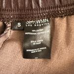 SPRWMN Leather Dark Chocolate Brown Leather Jogger Sweatpants Photo 6