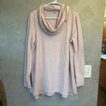 cupio Cowl Neck Tunic Top Pink/Blush Knit Long Sleeve Relaxed Fit Tunic XL Photo 2
