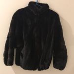 KAKAS Cropped Fur Coat Black Size L Photo 4