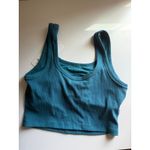 CRZ Yoga $32 New  Ribbed Longline Sports Bra w Pads - Medium - Teal Photo 4