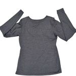 Quince Charcoal Gray Ultra Soft Fitted Long Sleeve Crewneck Top Shirt size Large Photo 5